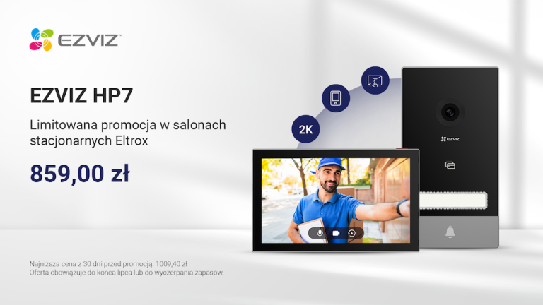 Dom pod kontrolą także podczas urlopu. Wideodomofon EZVIZ HP7 w promocji w salonach Eltrox